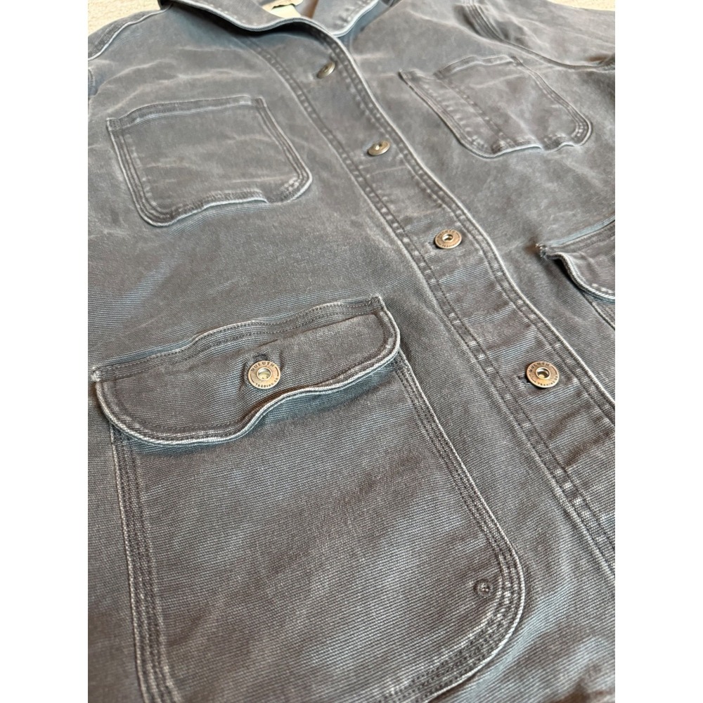 Duluth Trading Co Women Charcoal Gray Canvas Chore Jacket Utility Coat L 56466 - Picture 13 of 16